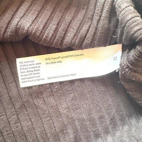 Eileen Fisher Tencel Stretch Rib Skirt XL Black Pull On Capsule Comfy Travel - Picture 5 of 5